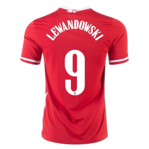 Koszulka Polska Robert Lewandowski 9 Precz Mistrzostwa Europy 2020 – Krótki Rękaw
